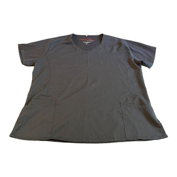 Marilyn Monroe by mediChic Scrub Women Top Shirt Size 3X Solid Gray Pockets - Picture 1 of 5
